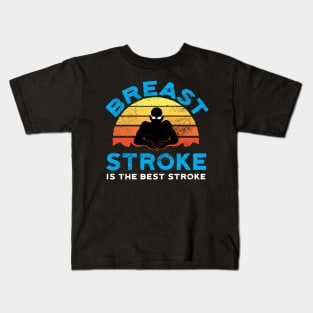 Retro Mens Breast Stroke Swimmer Kids T-Shirt